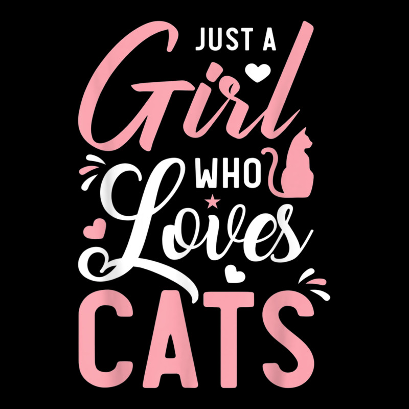 Just A Girl Who Loves Cats Cute Cat Lover Gifts Premium Tee by longCreatives | Teevron