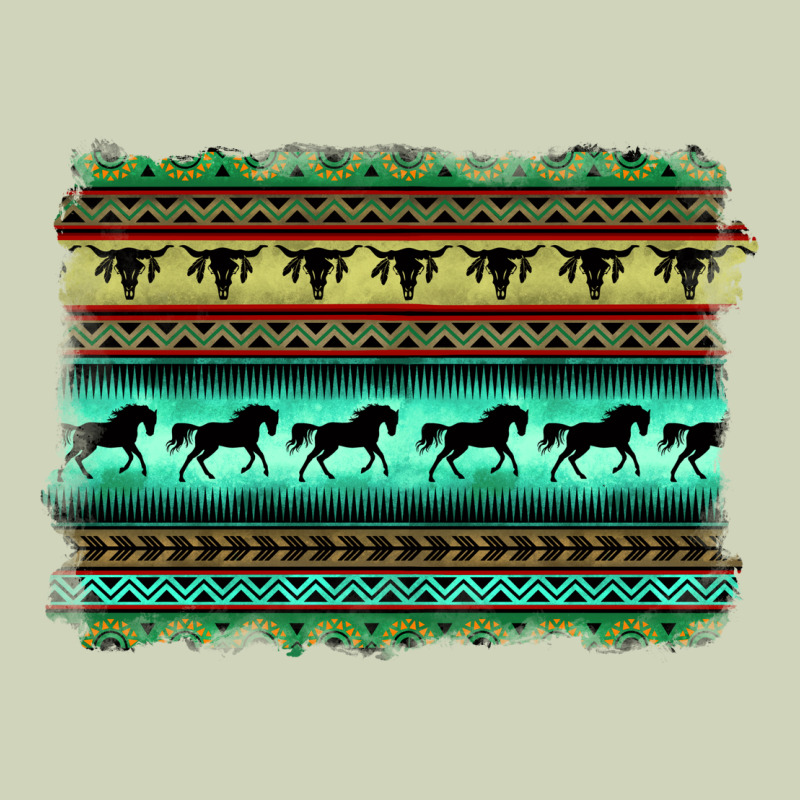 Turquoise Aztec Bullskull And Horse Heavyweight Hoodie by BarkalooDesign | Teevron