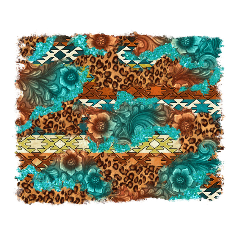 Leopard And Aztec Background Western Ladies Tee by texasbilliewilder | Teevron