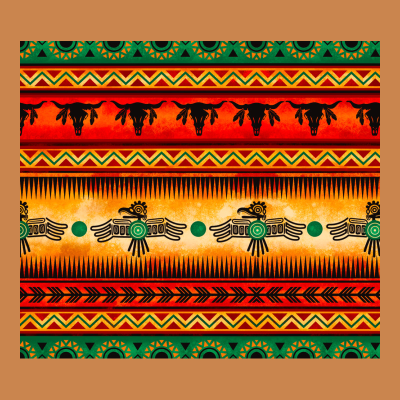 Thunderbird Bullskull Aztec Pattern Heavyweight Hoodie by BarkalooDesign | Teevron