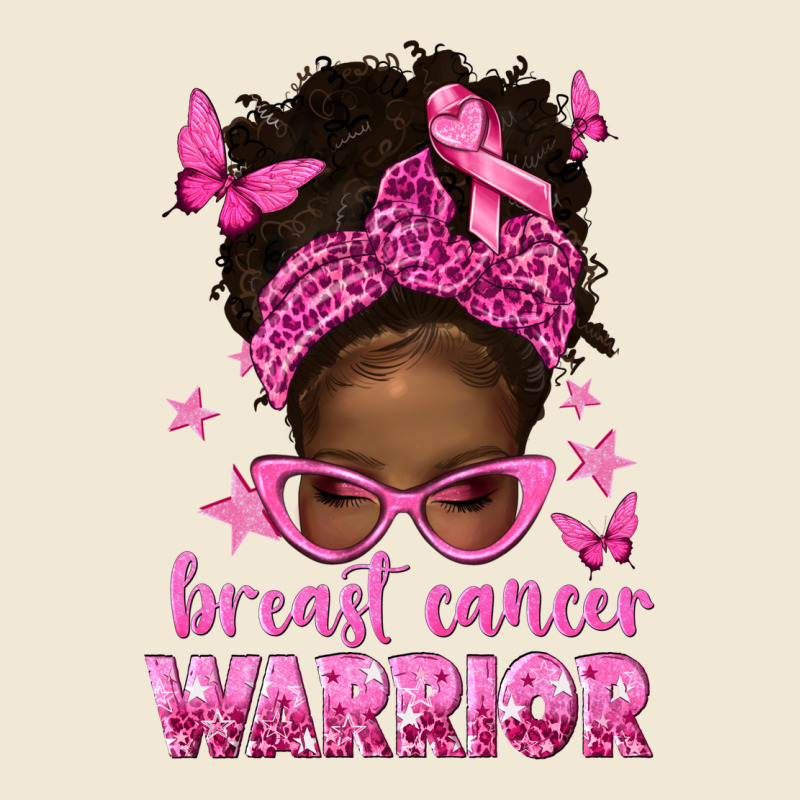 Afro Messy Bun Breast Cancer Warrior Premium Tee by texasbilliewilder | Teevron