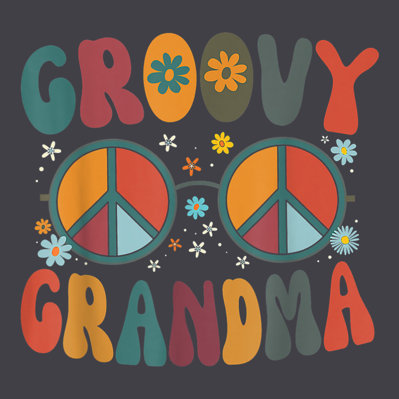 Groovy Grandma Retro 70s Peace Sign Design Grandmother Heavyweight Hoodie by longCreatives | Teevron