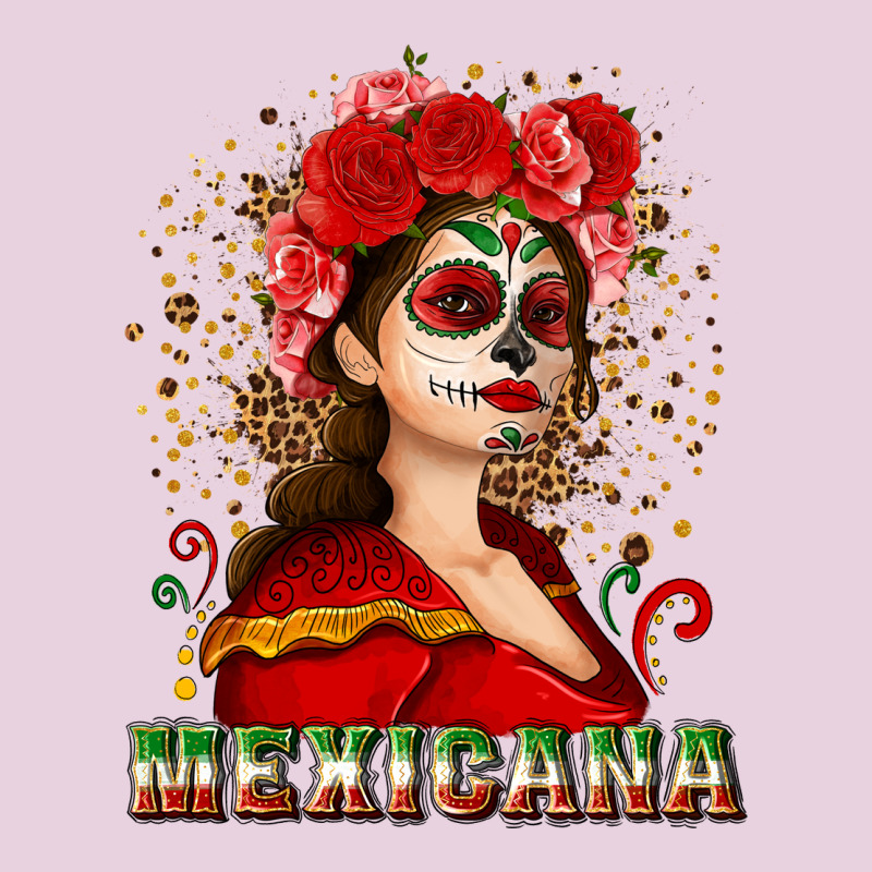 Sugar Skull Girl With Mexicana Ladies Tee by NancyCooperArtShop | Teevron
