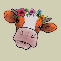 Cow With Flowers Heavy Core Tee | Teevron