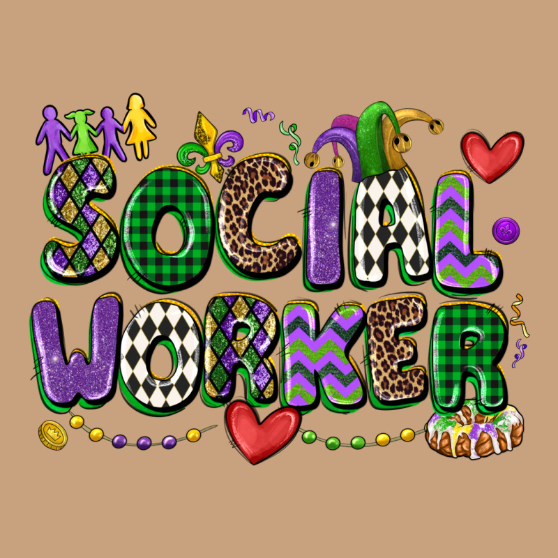 Social Worker Mardi Gras Cowgirl Vintage Tee by CowGirlArtShop | Teevron