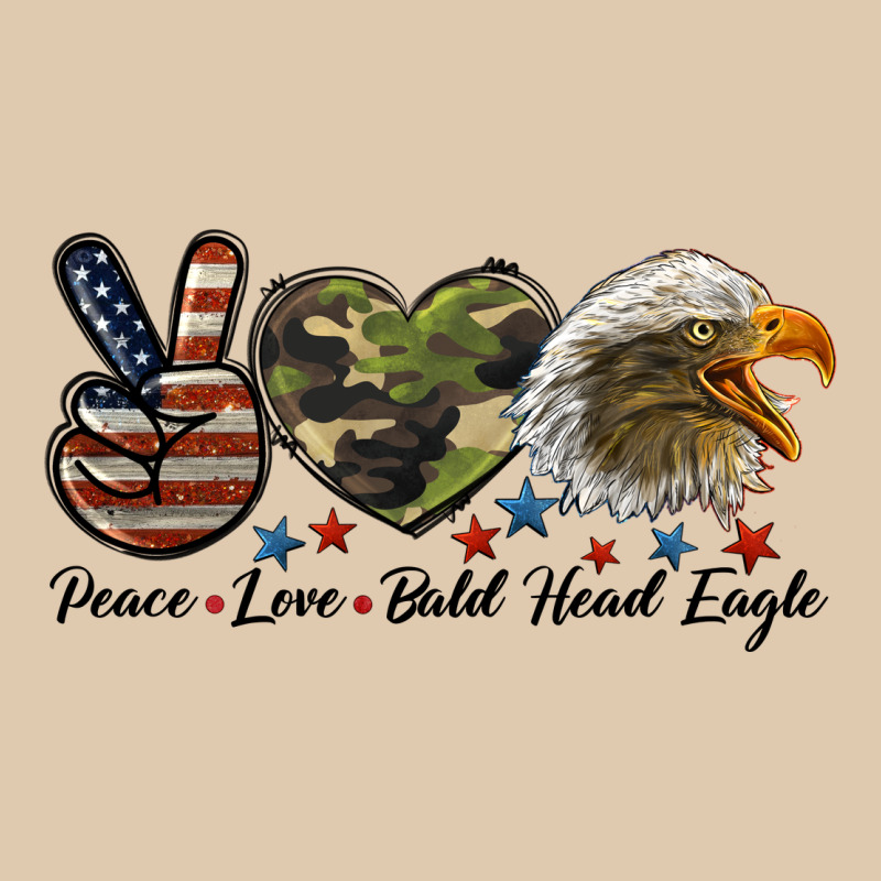Peace Love Bald Head Eagle Heavyweight Sweatshirt by LillyAllenDesigns | Teevron