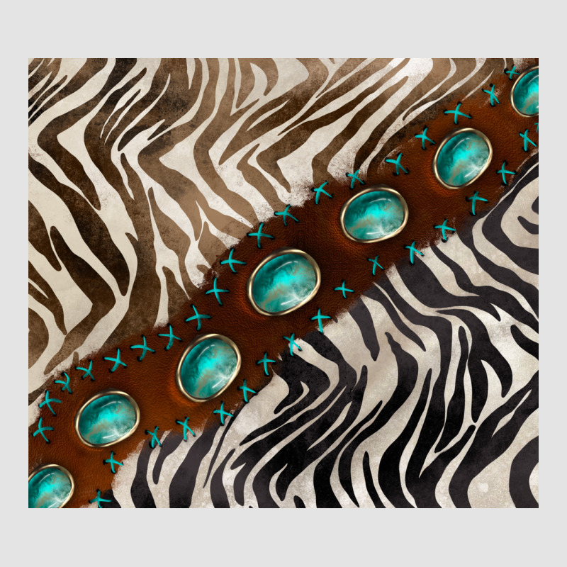 Zebra Gemstone Leather Premium Sweatshirt by BarkalooDesign | Teevron