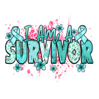 I Am A Survivor Teal Ribbon Ovarian Cancer Ladies Tee | Teevron