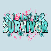 I Am A Survivor Teal Ribbon Ovarian Cancer Ladies Tee | Teevron