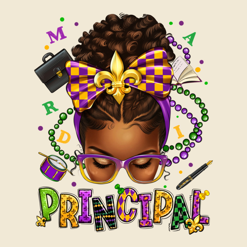 Mardi Gras Principal Afro Messy Bun Premium Tee by texasbilliewilder | Teevron