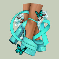 Ovarian Cancer Diva Teal Ribbon Ladies Tee | Teevron