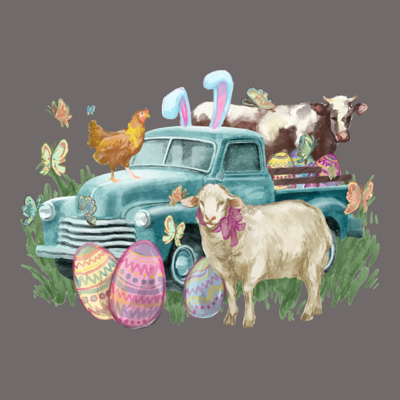 Easter Truck Farm Animals Easter Day Urban Heavy Tee by HowdyJamesFarm | Teevron