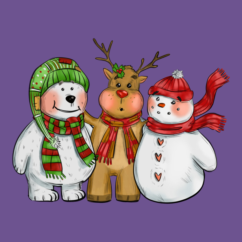 Christmas Polar Bear Reindeer And Snowman Vintage Tee by CowGirlArtShop | Teevron