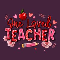 One Loved Teacher Afro Messy Bun Premium Tee | Teevron