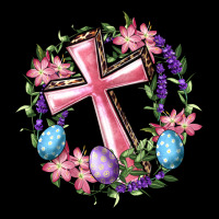 Cross With Floral Wreath And Easter Eggs Premium Tee | Teevron