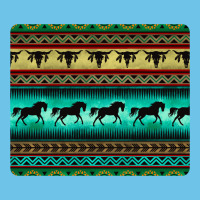Turquoise Horse And Bullskull Aztec  Pattern Premium Sweatshirt | Teevron