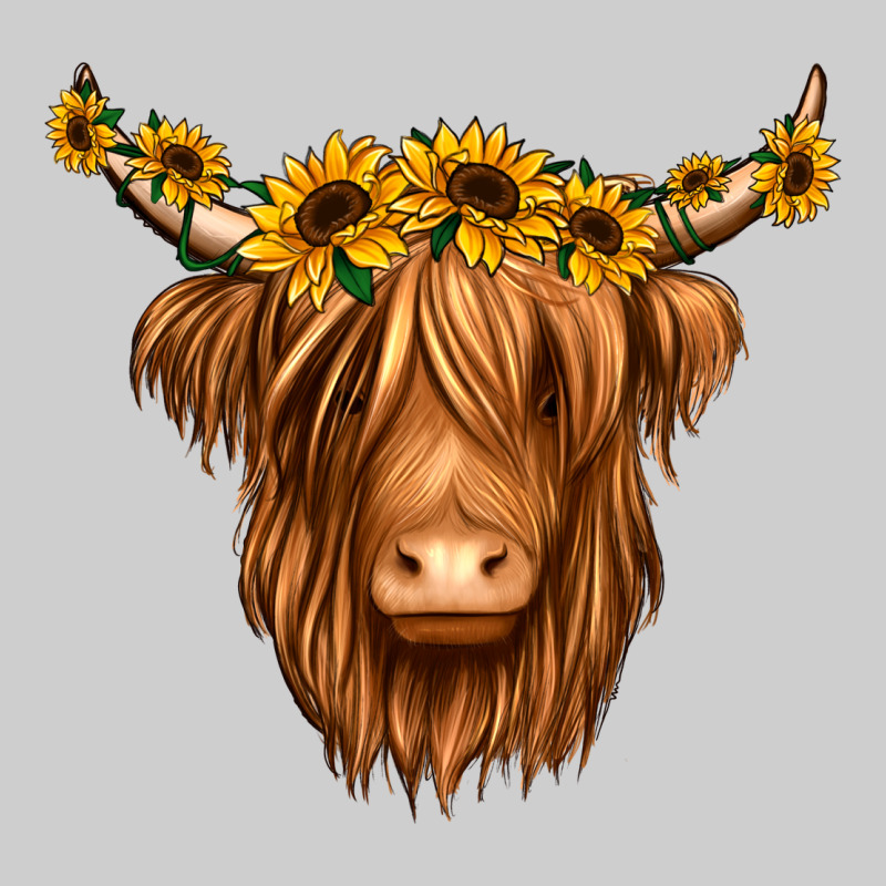 Sunflower Headband Highland Cow Premium Tee by Jasminsmagicworld | Teevron