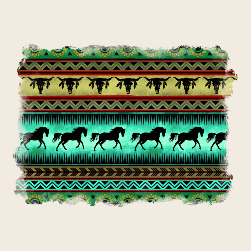 Turquoise Aztec Bullskull And Horse Premium Sweatshirt by BarkalooDesign | Teevron