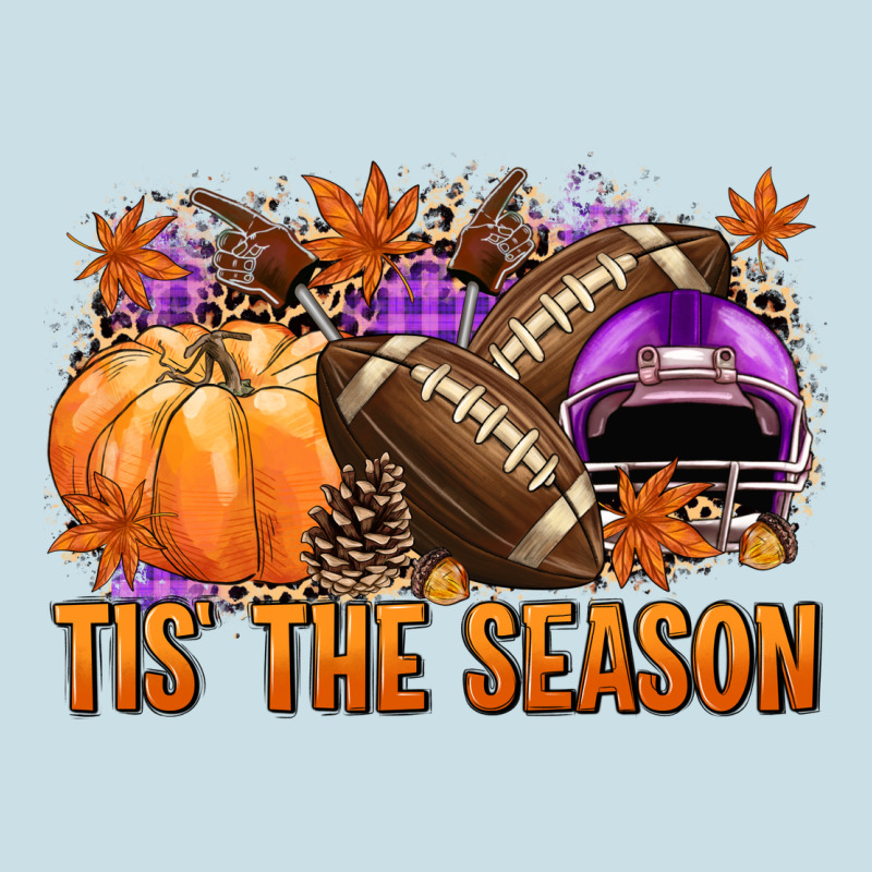 Tis' The Season Football Purple Helmet Ladies Tee by NancyCooperArtShop | Teevron