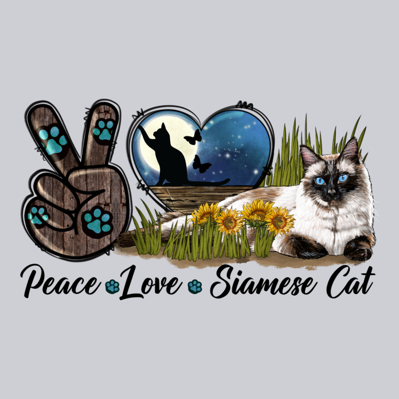 Peace Love Siamese Cat Heavyweight Sweatshirt by LillyAllenDesigns | Teevron
