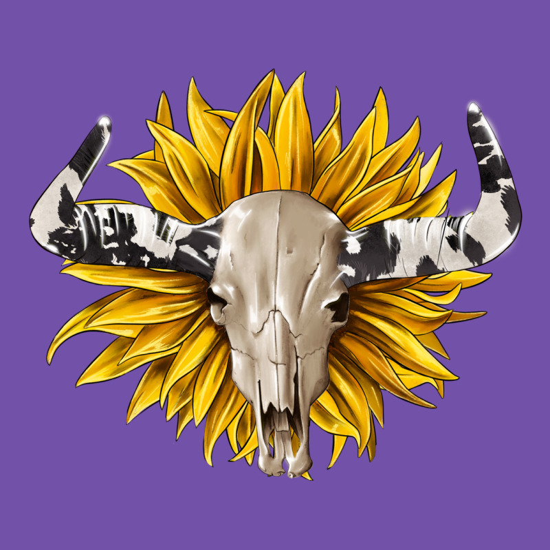 Cowhide Bull Skull And Sunflower Premium Sweatshirt by BarkalooDesign | Teevron