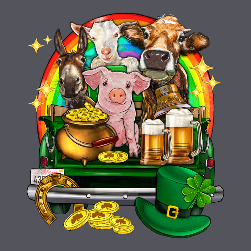 St. Patrick's Day Farm Animals On Truck Vintage Hoodie by HowdyJamesFarm | Teevron