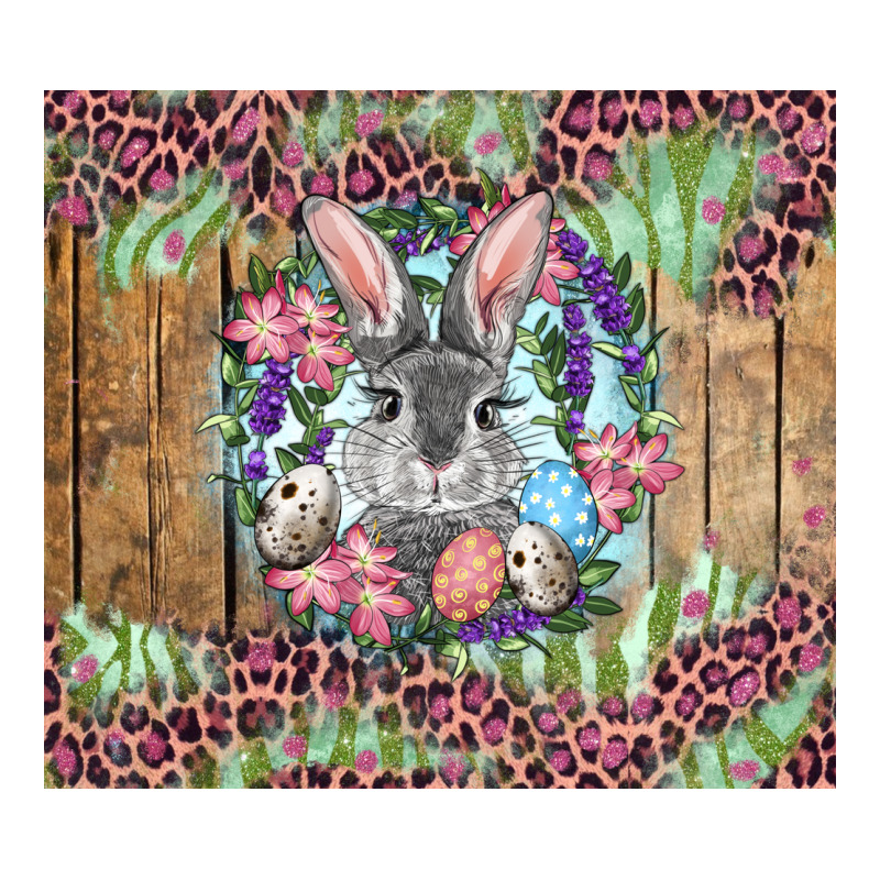 Easter Bunny With Floral Wreath And Leopard Premium Tee by RanaPortraitStore | Teevron
