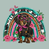 Dachshund Dog Pink  Floral Rainbow Heavyweight Hoodie | Teevron