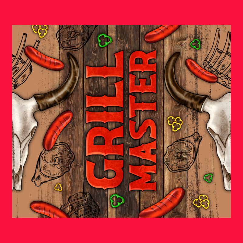 Grill Master With Bull Skull Classic Tee by TumblerDesignByShophia | Teevron