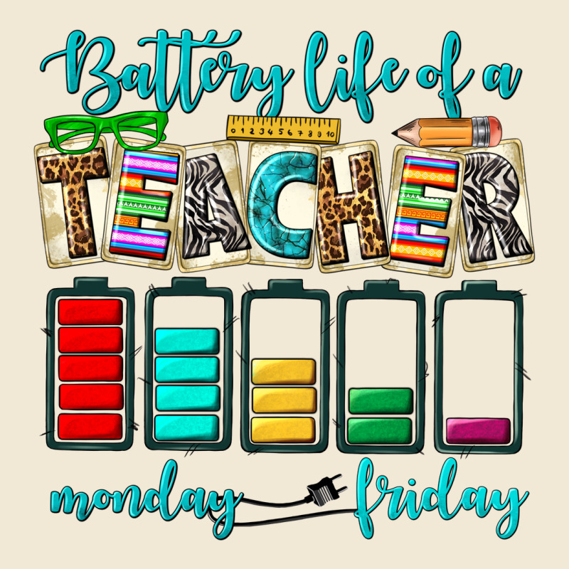 Battery Life Of A Teacher Monday Friday Premium Tee by NancyCooperArtShop | Teevron