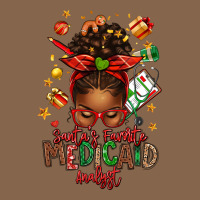 Santa's Favorite Medicaid Analyst Afro Messy Bun Premium Tee | Teevron