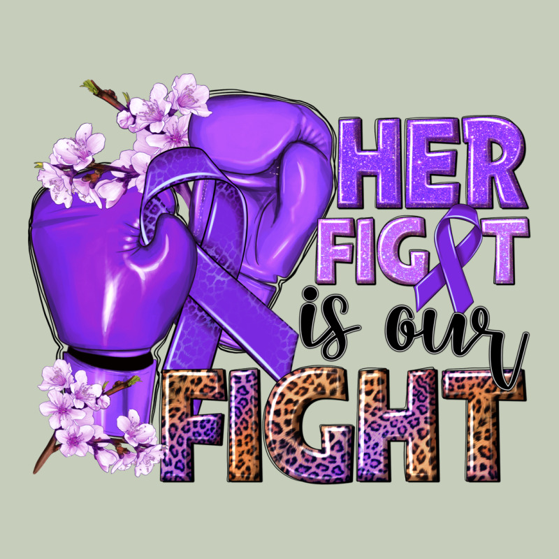Her Fight Is Our Fight Purple Ribbon Ladies Tee by NancyCooperArtShop | Teevron