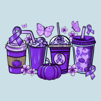 Cancer Coffee Cups Purple Ribbon Ladies Tee | Teevron