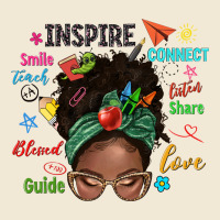 Afro Messy Bun Teach Inspire Love Teacher Blessed Premium Tee | Teevron