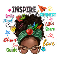 afro messy bun teach inspire love teacher blessed | Teevron