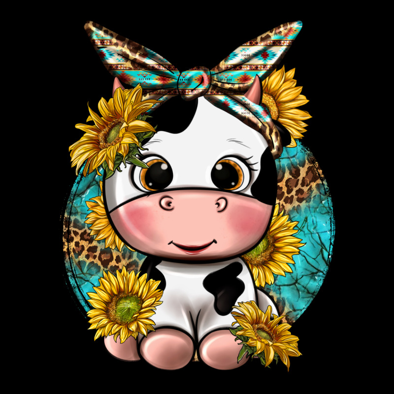 Cute Cow With Sunflower And Leopard Premium Tee by texasbilliewilder | Teevron