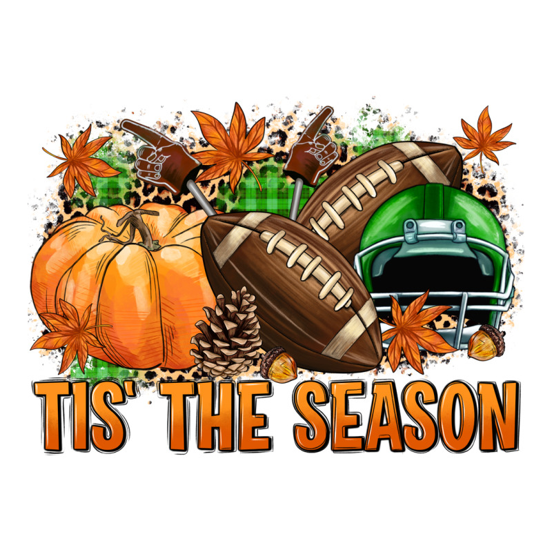 Tis' The Season Football Green Helmet Ladies Tee by NancyCooperArtShop | Teevron