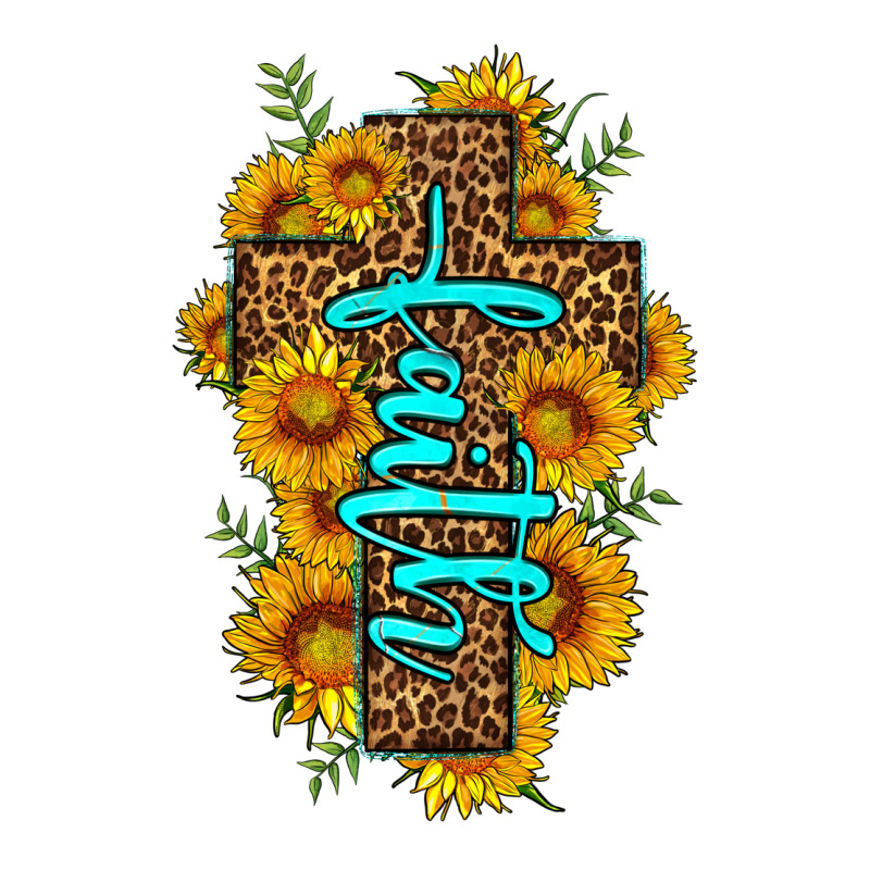 Faith Sunflower Leopard Cross Olivia Long Sleeve Tee by OliviaCreatesArt | Teevron
