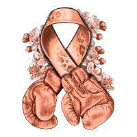 Uterine Cancer peach ribbon with boxing gloves | Teevron