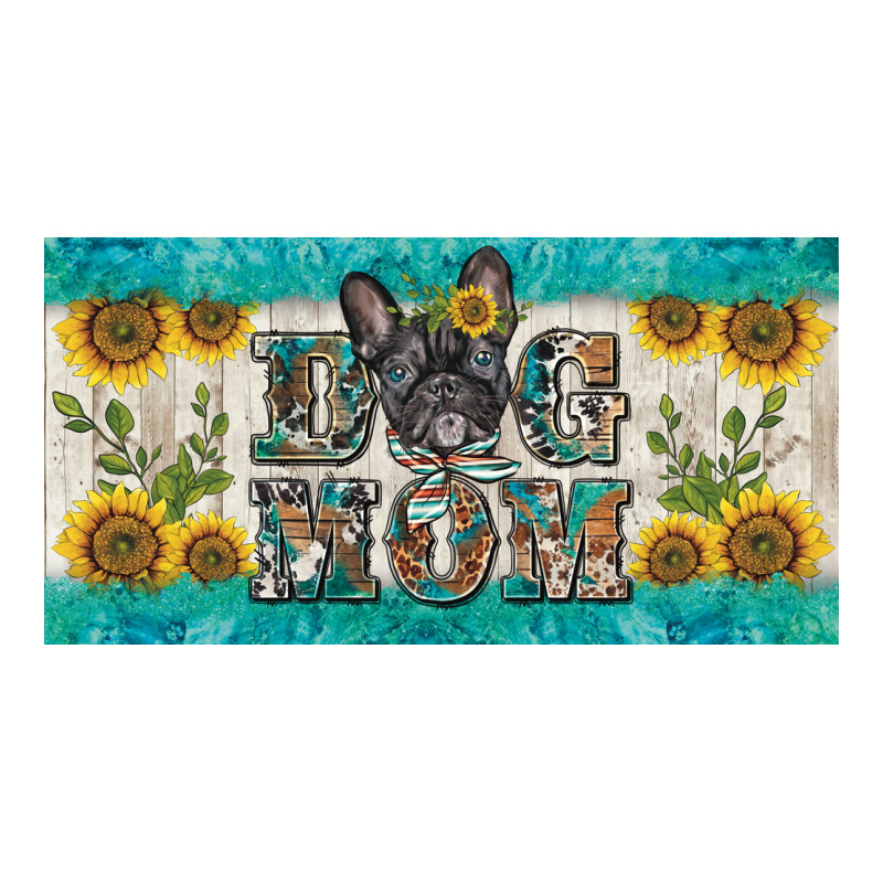 Dog Mom French  Bulldog License Plate Template Premium Sweatshirt by BarkalooDesign | Teevron