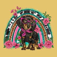 Dachshund Dog Pink  Floral Rainbow Premium Sweatshirt | Teevron