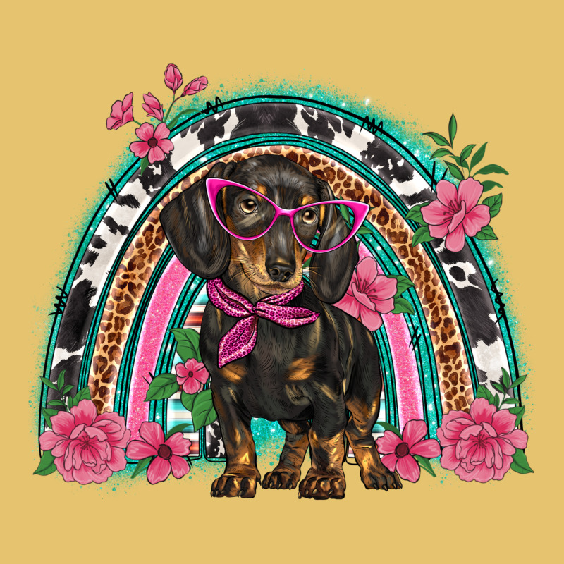 Dachshund Dog Pink  Floral Rainbow Premium Sweatshirt by BarkalooDesign | Teevron