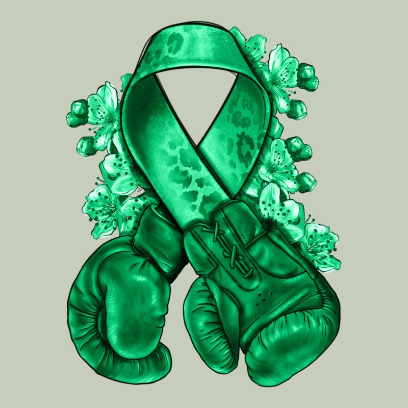 Emerald Green Ribbon Liver Cancer Boxing Gloves Ladies Tee by NancyCooperArtShop | Teevron