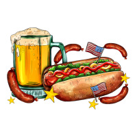 hot dog and beer with stars and usa flags | Teevron