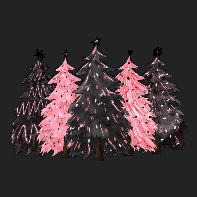 Pink Christmas Trees Vintage Tee by CowGirlArtShop | Teevron