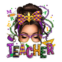 mardi gras teacher caucasian messy bun | Teevron