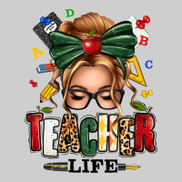 Teacher Life Blonde Caucassian Messy Bun Premium Tee | Teevron