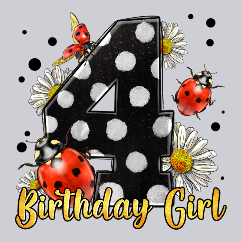 Ladybug Birthday Girl Age 4 Heavyweight Sweatshirt by LillyAllenDesigns | Teevron