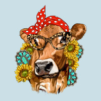 Western Cow With Sunflowers And Gemstone Ladies Tee | Teevron