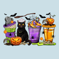 Halloween Cat Coffee Cups Ladies Tee | Teevron